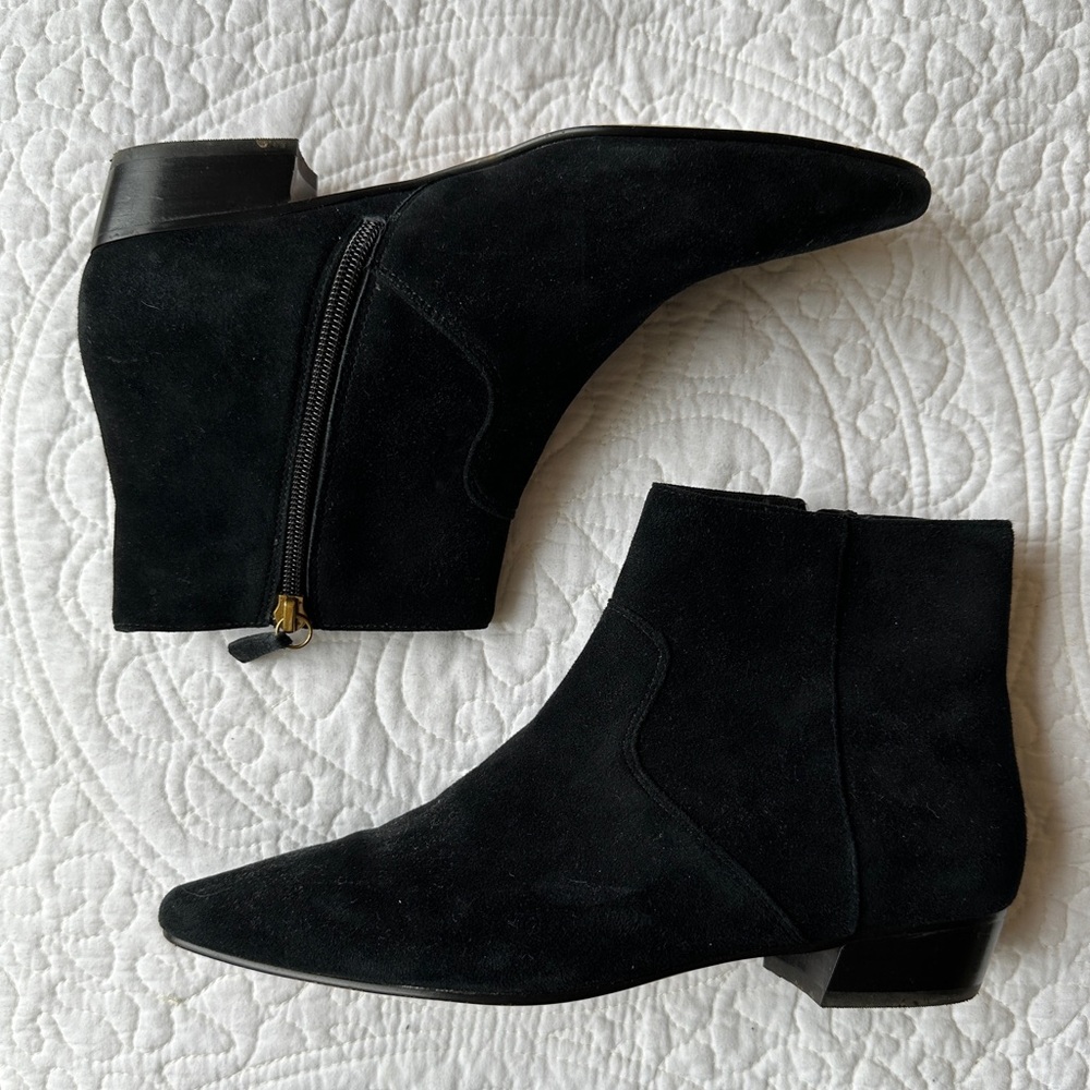 J.Crew Black Suede Ankle Boots 8
